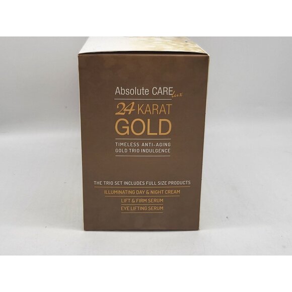 24 Karat Gold Anti-Aging Skincare Trio Set - Illuminating Day & Night Cream Lift - Picture 3 of 4